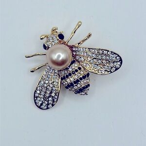 Rhinestone Bee Brooch